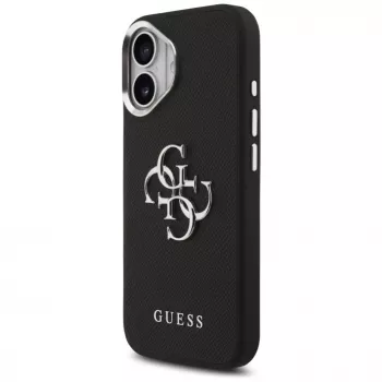 Guess Grained Big 4G Classic Logo Case for iPhone 17, Black