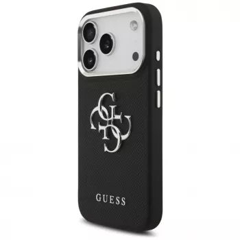 Guess Grained Big 4G Classic Logo Dėklas Apple iPhone 17 Pro, Juodas
