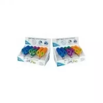 WEDO Soft-Kid vaikiškos amatų žirklės smailios 115 mm dešiniarankiams nerūdijančio plieno stendas