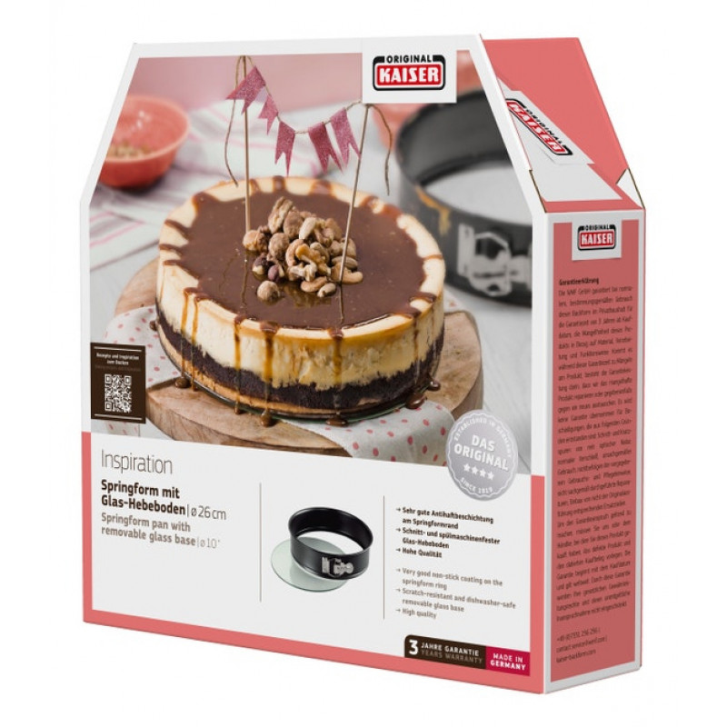 KAISER Inspiration Springform Pan su stiklo kėlimo dugnu, 26 cm apvali