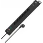 Brennenstuhl Premium-Line Power Strip 6-Way, 3m Cable, Black, Schuko Socket, Illuminated Switch, Child Protection