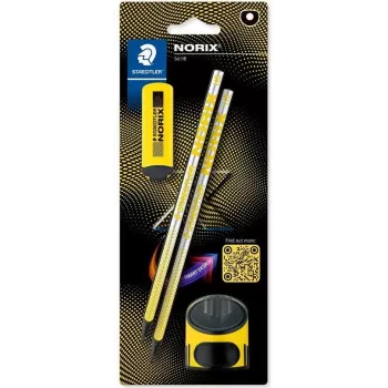 STAEDTLER Noris 181 Pieštukų rinkinys HB su trintuku ir galąstuvu juodai/geltonas (2 vnt.)