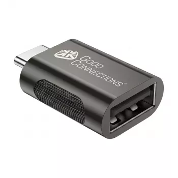 GoodConnections USB 3.2 Gen 1 / USB 3.0 Adapter USB-C Male to USB-A Female, Zinc-Plated Metal Housing, Anthracite, 3-Pack