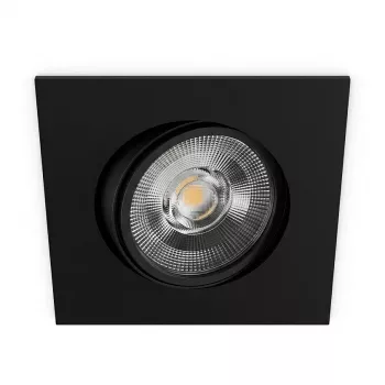 SYNERGY21 LED Įleidžiamas Lubinis Prožektorius Helios Juodas - Kvadratinis + Sukiojamas + Šilta Balta