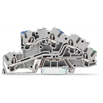 WAGO 2003-7646 3-Conductor Through Terminal Block, 2,5 mm², 800 V, Gray, DIN-Rail Mount