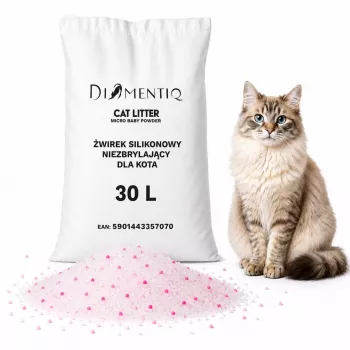 DIQ DIAMENTIQ Silikono katėms kraikas Baby Powder kvapo nebesikreminantis 30L