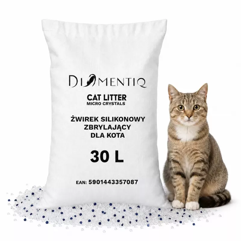 Diamentiq Micro Crystals silikoninis sutirštėjantis kraikas katėms, 30 l