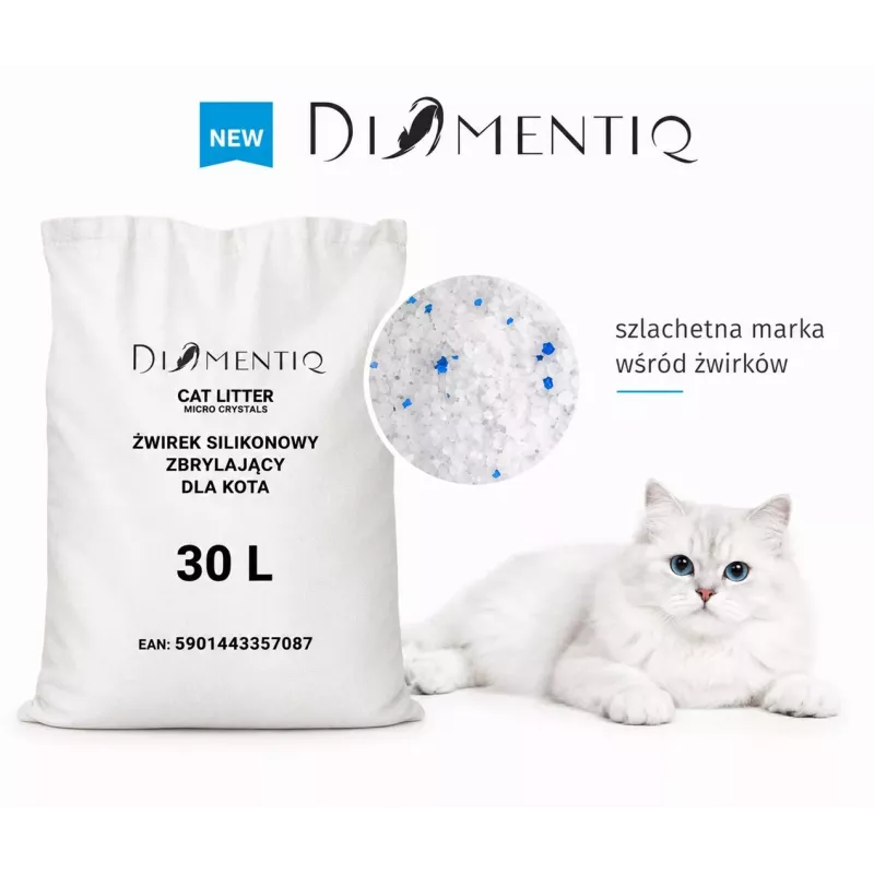Diamentiq Micro Crystals silikoninis sutirštėjantis kraikas katėms, 30 l