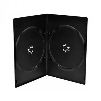 MEDIARANGE BOX14-7-100 Slimline Double Disc Case rinkinys – 100 vnt. – Juoda – 7 mm – Plastikas