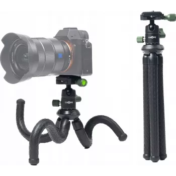 C-ROPE Creatorpod Flexible Tripod su 360° rutuline galvute 30cm Juodas (CRP-CPD-BLK)
