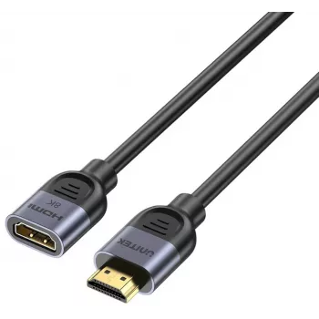 UNITEK HDMI ilginimo laidas 1m, HDMI 2.1, 8K@60Hz, 48Gbps, juodas