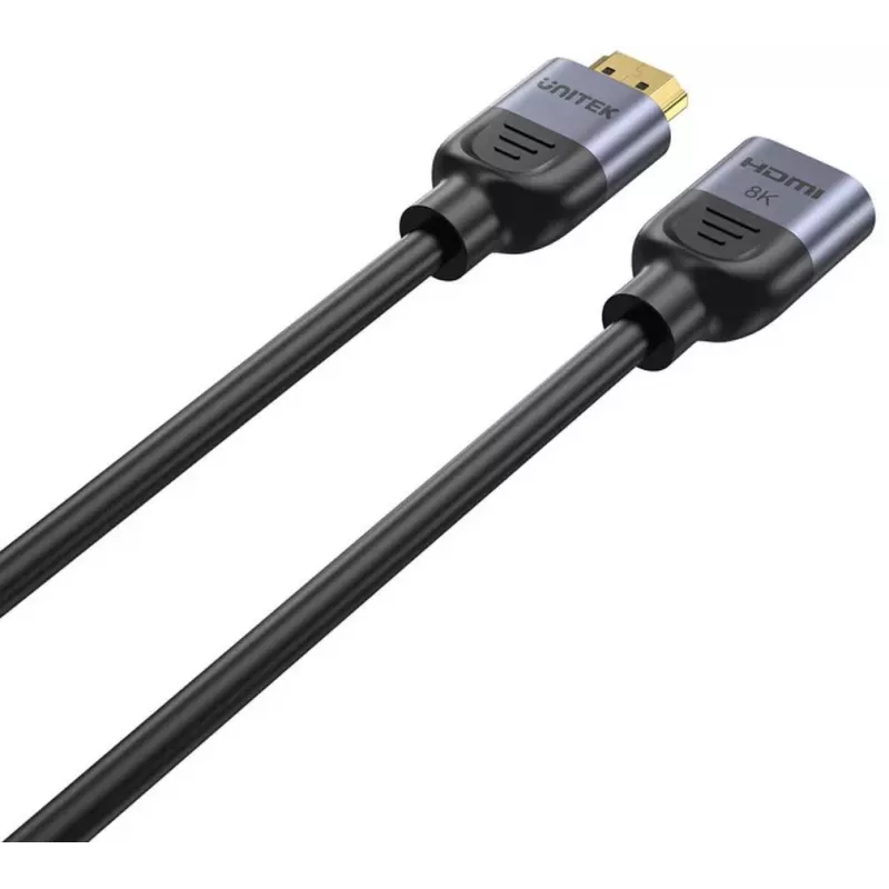 UNITEK HDMI 2.1 prailginimo laidas 1,5m Vyriškas į Moterišką 8K 48Gbps Juodas