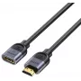 UNITEK HDMI 2.1 prailginimo laidas 1,5m Vyriškas į Moterišką 8K 48Gbps Juodas