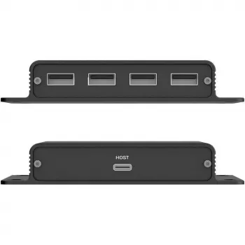 UNITEK USB-C į 4x USB-A prailgintuvas per Ethernet, iki 150m, 480Mbps, juodas