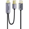 UNITEK HDMI į DisplayPort 4K kabelis su USB-A maitinimu, 1,8 m, juodas