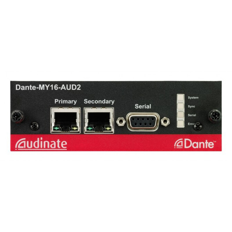 Yamaha Dante-MY16-AUD2 - Dante sąsajos plokštė, 16 kanalų skaitmeninis įėjimas/išėjimas, 2x RJ-45, 24 bitai