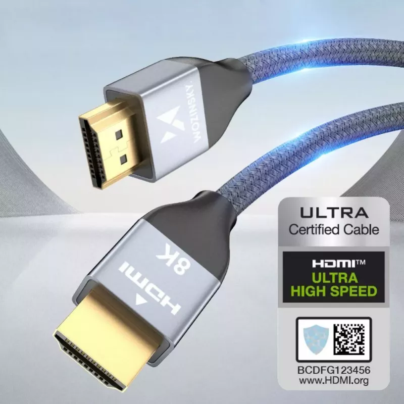 Wozinsky HDMI 2.1 8K laidas, 1 m, sidabrinis (WHDMI-10)