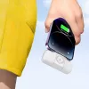 WOZINSKY WF16-YCS Mini Power Bank 5000mAh 15W USB-C su įmontuotu USB-C laidu ir Apple Watch įkrovikliu - Balta