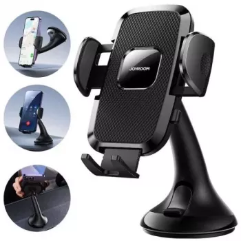 Joyroom JR-ZS259 Mechaninis automobilinis laikiklis telefonui ant prietaisų skydelio / lango - Juodas