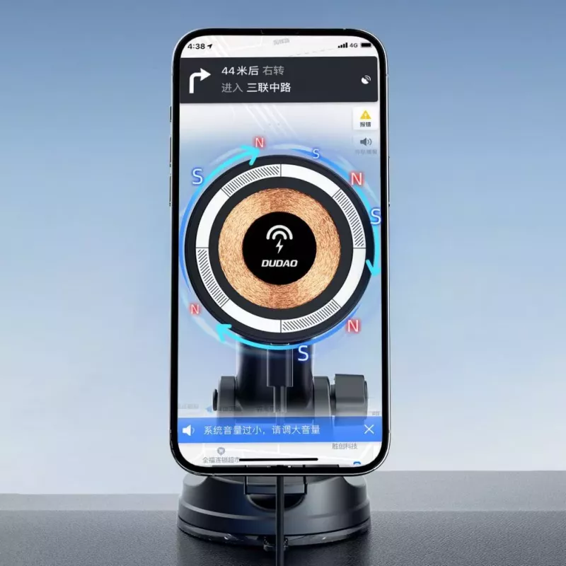 Dudao F12MAX+ MagSafe belaidis automobilinis įkroviklis 15W – juodas