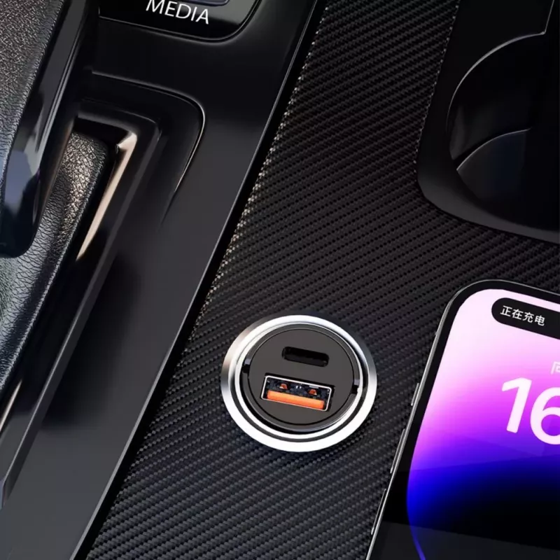 Dudao R3MAX 48W QC PD Mini automobilinis įkroviklis – juodas
