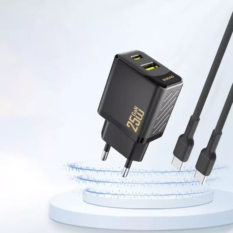 Dudao A26T GaN 25W USB-A, USB-C Charger - Black