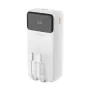 Dudao K15Max 30000mAh PD 22,5W Powerbank su USB-C ir Lightning laidais Balta