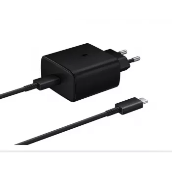 Samsung EP-TA845EBE + EP-DW767JBE 45W kelioninis kroviklis ir USB-C į USB-C duomenų kabelis juodas (OOB Bulk)