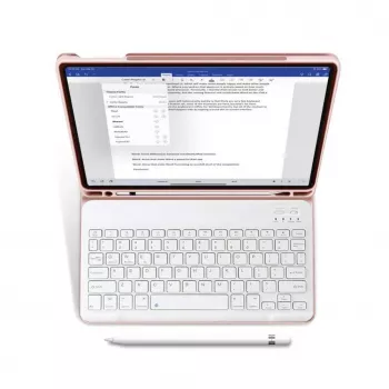 Tech-Protect SC Pen + klaviatūros dėklas iPad 10.9" (10th gen, 2022) / 11" (2025), rožinis
