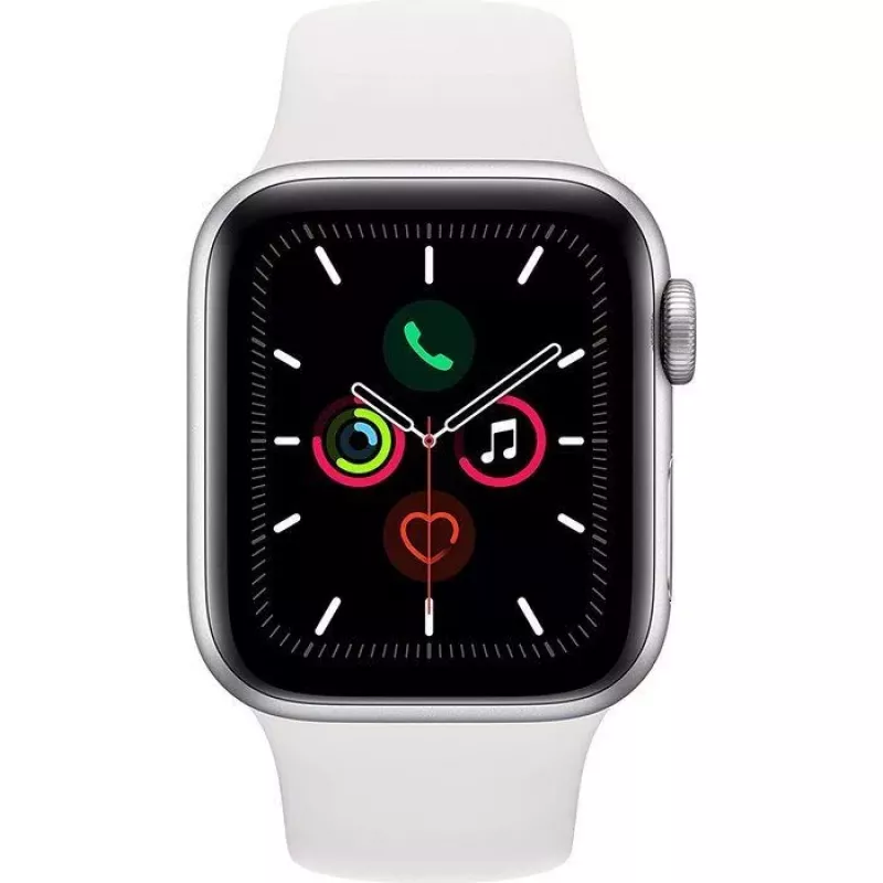“Apple Watch Series 5 GPS Silver 44mm Aluminium Sport Case White”