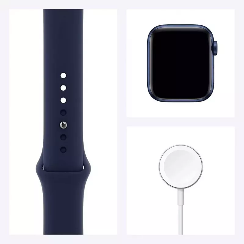 Apple Watch Series 6 GPS, 40mm Aluminium Case with Deep Navy Sport Band Blue