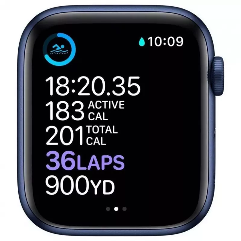 „Apple Watch Series 6 GPS, 44mm Aluminium Case with Sport Band Deep Navy“