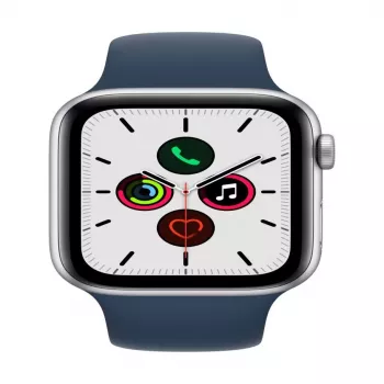 “Apple Watch SE GPS 44mm sidabrinis aliuminio korpusas su Abyss Blue sportine juostele”