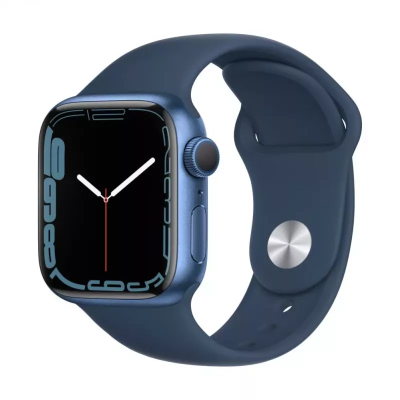 “Apple Watch Series 7 GPS, 41mm Blue Aluminium Case with Sport Band - Regular Abyss Blue”