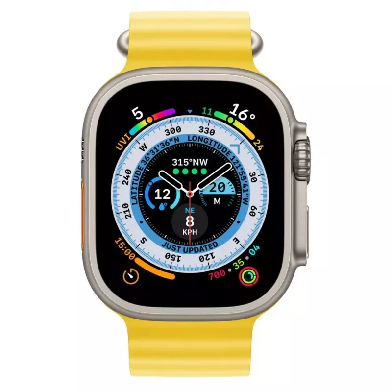 Apple Watch Ultra GPS + Cellular, 49mm Titanium Case with Yellow Ocean Band