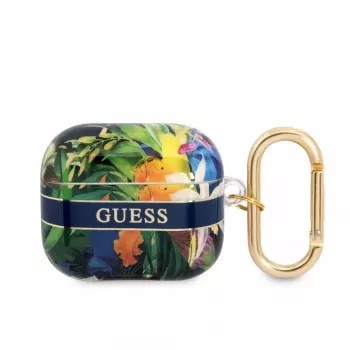 Guess Apple AirPods 3 TPU Flower Print Case Mėlynas