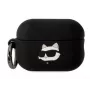 Karl Lagerfeld Apple AirPods 3 Logo NFT Choupette Head Silicone Case Black
