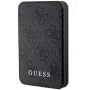 Guess Powerbank 15W 5000mAh 4G Leather Metal Logo Magsafe Charger Black