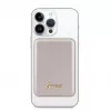 Guess Power Bank 5000mAh 15W MagSafe ir įprastas įkrovimas su metaliniu Script logotipu Auksinis