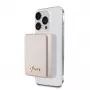Guess Power Bank 5000mAh 15W MagSafe ir įprastas įkrovimas su metaliniu Script logotipu Auksinis