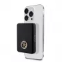 Guess Power Bank 5000mAh 15W MagSafe and Regular Charge with Strassed 4G Logo Black