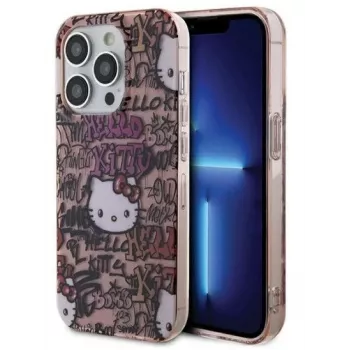 Hello Kitty Apple iPhone 15 Pro Max 6,7 inch Hardcase IML Tags Graffiti Pink