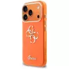 Guess IML 4G Script Metal Case, skirta iPhone 17 Pro, oranžinė