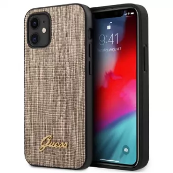 Guess Apple iPhone 12 mini 5,4 col. Lizard Cover Gold
