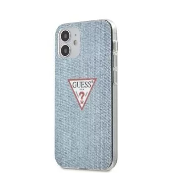 Guess Apple iPhone 12 mini 5.4'' PC/TPU Denim Triangle Cover Light Blue