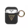 Guess Triangle Silicone Case, skirtas AirPods Pro (1 ir 2 kartos) – Juoda