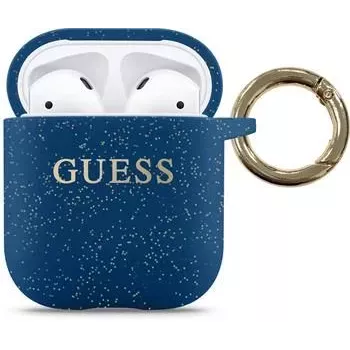 Guess Silikoninis Dėklas AirPods Mėlynas