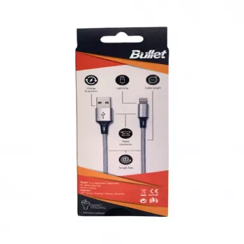 BULLET Lightning to USB-A laidas 1m, 2,4A Baltas