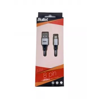 BULLET Lightning to USB-A laidas 1m, 2,4A Baltas
