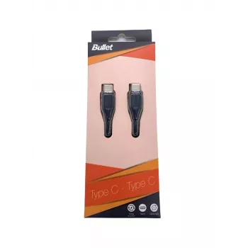 BULLET USB-C į USB-C laidas 1m, 2,4A Juodas